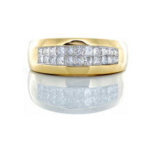 Load image into Gallery viewer, 1.00ctw Two Row Invisible Set Diamond Band 14k Gold
