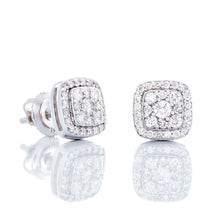 Load image into Gallery viewer, 0.25ctw Imperial Cushion Center with Diamond Halo Studs
