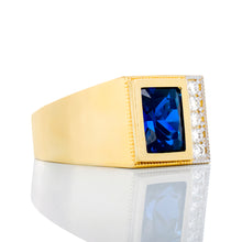 Load image into Gallery viewer, Syn. Blue Sapphire Square Ring
