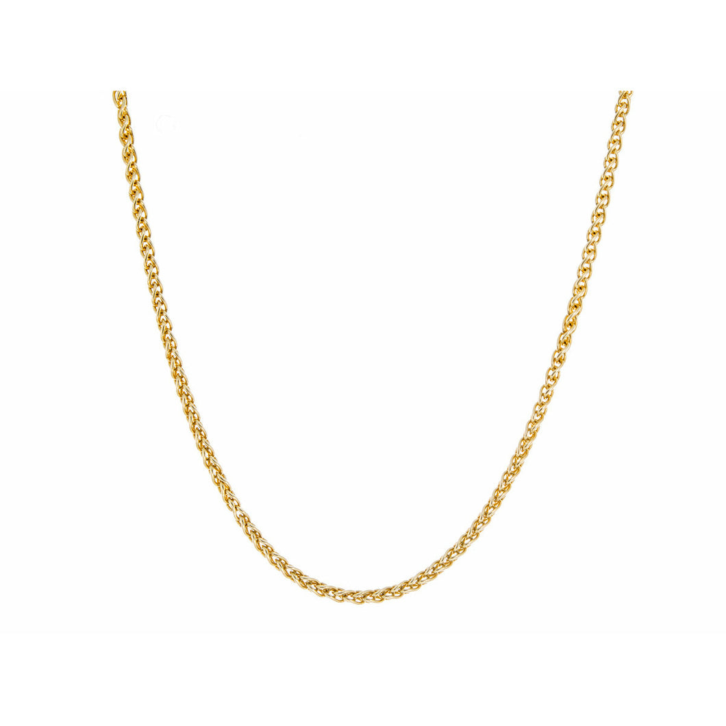 2.10mm Solid Wheat Link Chain 10k Gold