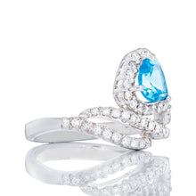 Load image into Gallery viewer, Heart Cut Blue Topaz Diamond Ring
