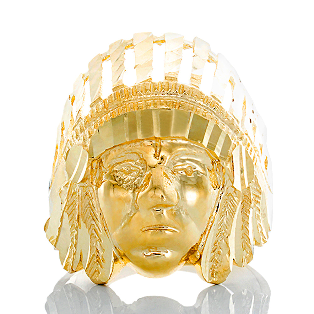 Native Chief Ring 10k Gold