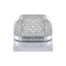 Load image into Gallery viewer, 1.00ctw Raised Cushion Table Top Center Diamond Pave Shoulders
