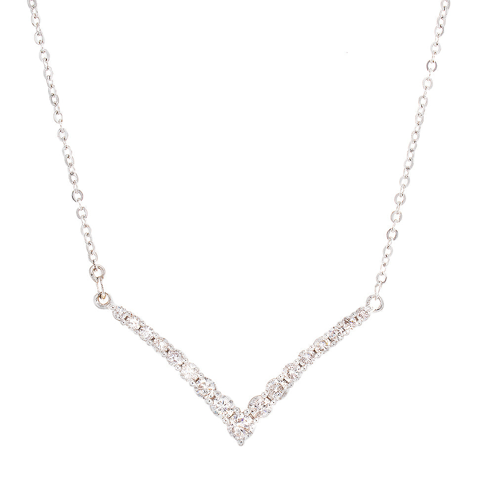 0.40CTW Graduating Chevron Shaped Necklace