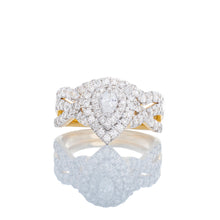 Load image into Gallery viewer, 1.00ctw Pear Solitaire Double Halo Infinity Shoulders, Bridal Set 10k Gold
