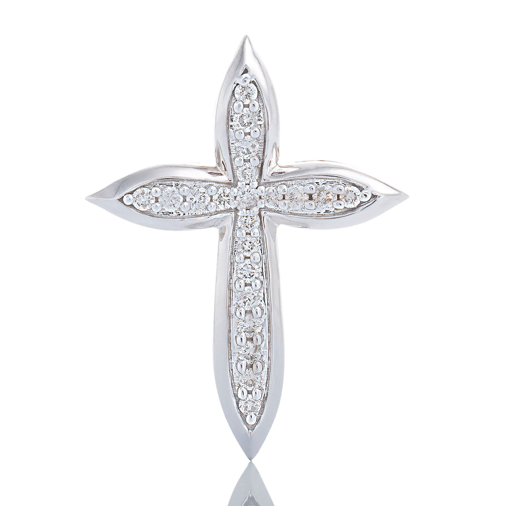 0.15ctw Pointed Diamond Cross Pendant