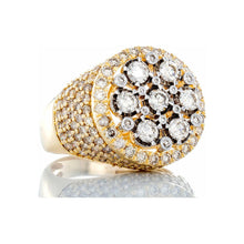 Load image into Gallery viewer, 3.50ctw Illusion Flower Cluster Center, Full Diamond Pave Shoulders 10k Gold
