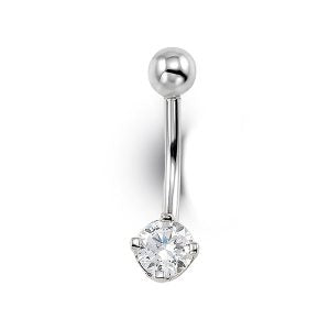 Round Solitaire Belly Ring