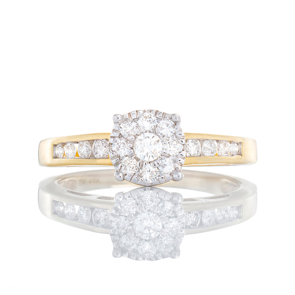 0.50ctw Diamond Imperial Center with Channel Set Diamond Shoulders