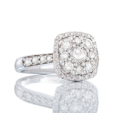 Load image into Gallery viewer, 1.00ctw Diamond Imperial Cushion Center with Halo &amp; Graduated Diamond Shoulders
