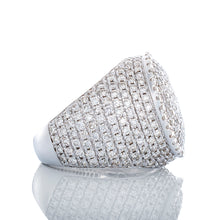 Load image into Gallery viewer, 3.95ctw Round Diamond Slight Dome Forefront Full Diamond Pave Ring 10kt White Gold
