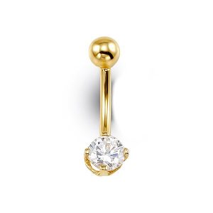 Round Solitaire Belly Ring