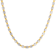 Load image into Gallery viewer, 3mm New Diamond Cut Barrel Moon Bracelet 10k Two Tone Gold
