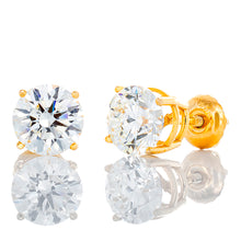 Load image into Gallery viewer, 0.74ctw Round Diamond Solitaire Studs 14k Gold
