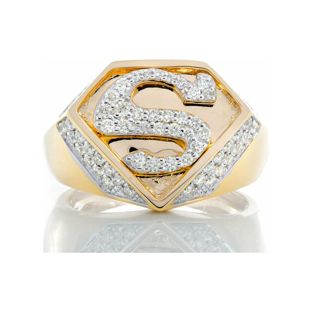 0.65ctw Diamond Superman Ring 10k Gold