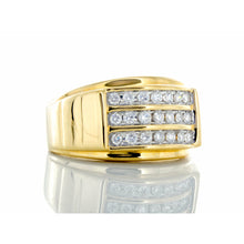 Load image into Gallery viewer, 0.50ctw Slight Dome Three Row Channel Set Diamond Ring 10k Gold
