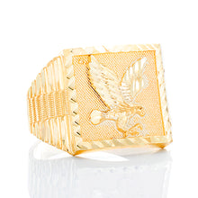 Load image into Gallery viewer, Diamond Cut Square Forefront Eagle Center Watch Link Design Shoulders 10k Gold
