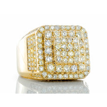 Load image into Gallery viewer, 3.60ctw Large Three Tiered Cushion Shape Full Diamond Pave Top 10k Gold
