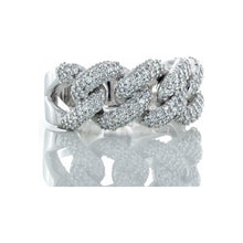 Load image into Gallery viewer, 1.02ctw Two Row Pave Set Diamond Miami Cuban 14k White Gold
