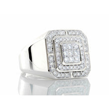 Load image into Gallery viewer, 0.30ctw Three Leveled Soft Square Diamond Ring 10k White Gold
