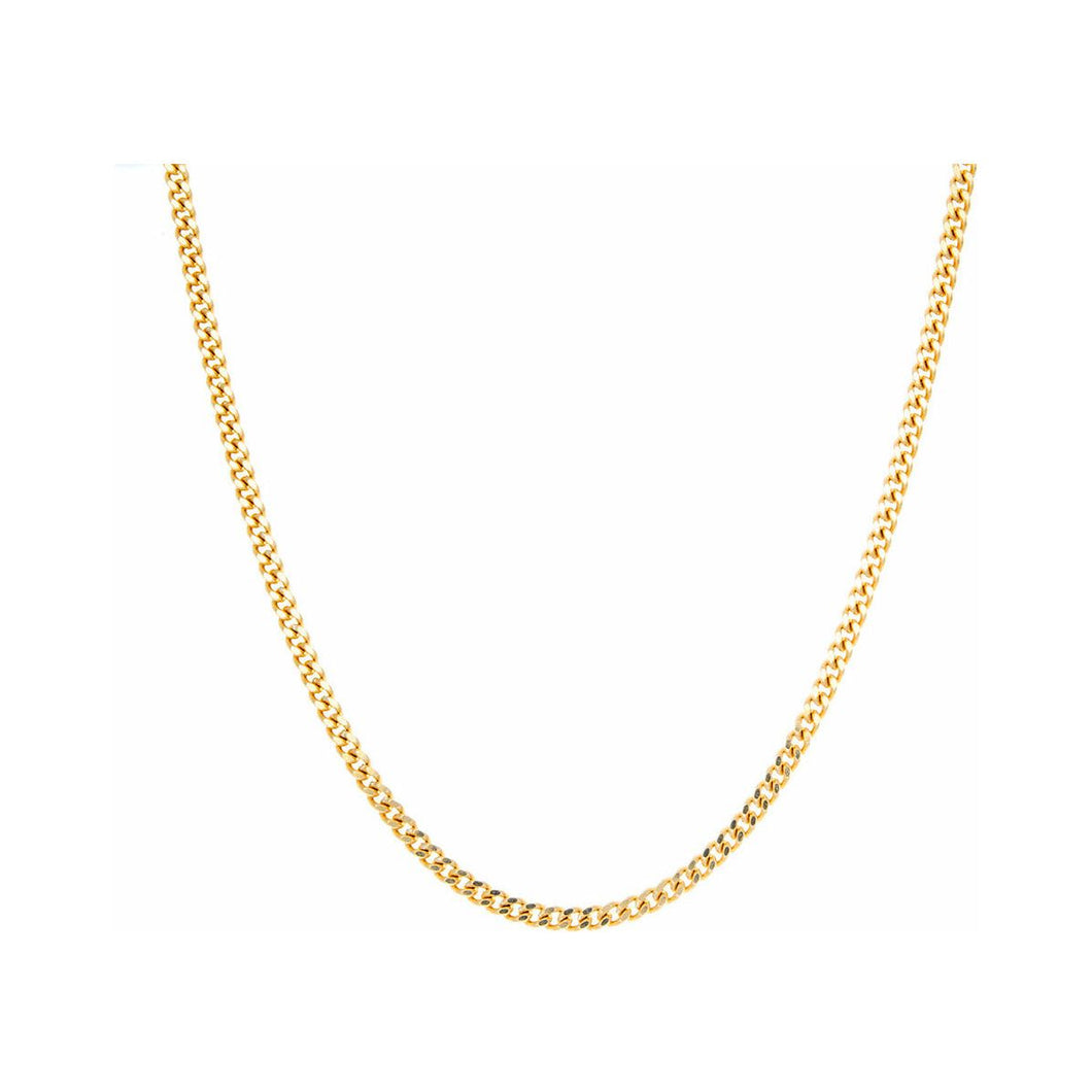 1.30mm Solid Fine Curb Link Chain 10k Gold