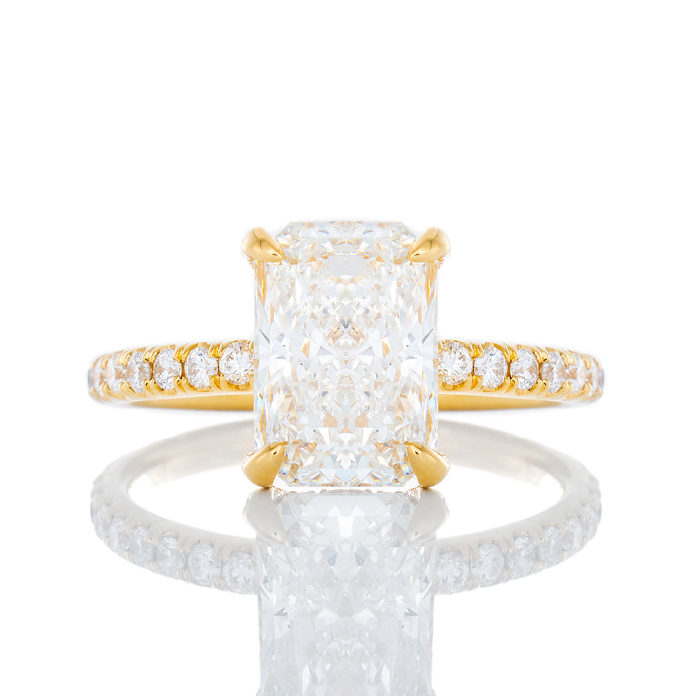 2.58ctw Radiant Cut Lab Created Diamond Engagement Ring