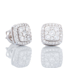 Load image into Gallery viewer, 0.75ctw Imperial Cushion Center with Diamond Halo Studs
