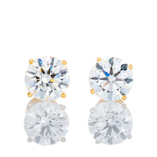Load image into Gallery viewer, 0.74ctw Round Diamond Solitaire Studs 14k Gold

