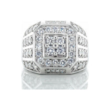 Load image into Gallery viewer, 2.00ctw Large Dome Four Diamond Center Cushion Halo Four Row Shoulders 10k White Gold
