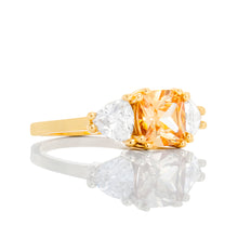 Load image into Gallery viewer, Three Stone Cubic Zirconia With Yellow Centre
