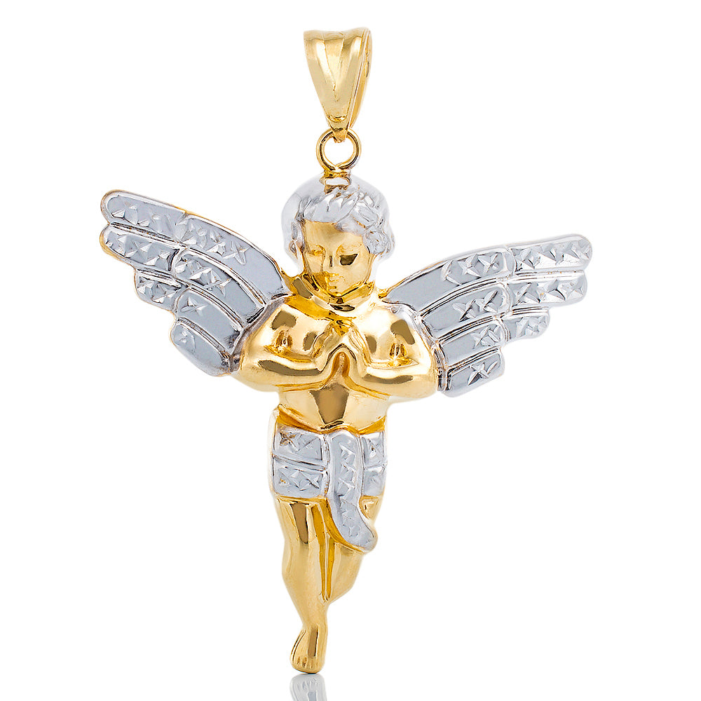 Large Praying Angel with Diamond Cut Wings