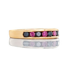 Load image into Gallery viewer, 0.75ctw Alternating Black &amp; Pink Channel Set Diamond Band
