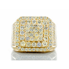 Load image into Gallery viewer, 3.60ctw Large Three Tiered Cushion Shape Full Diamond Pave Top 10k Gold
