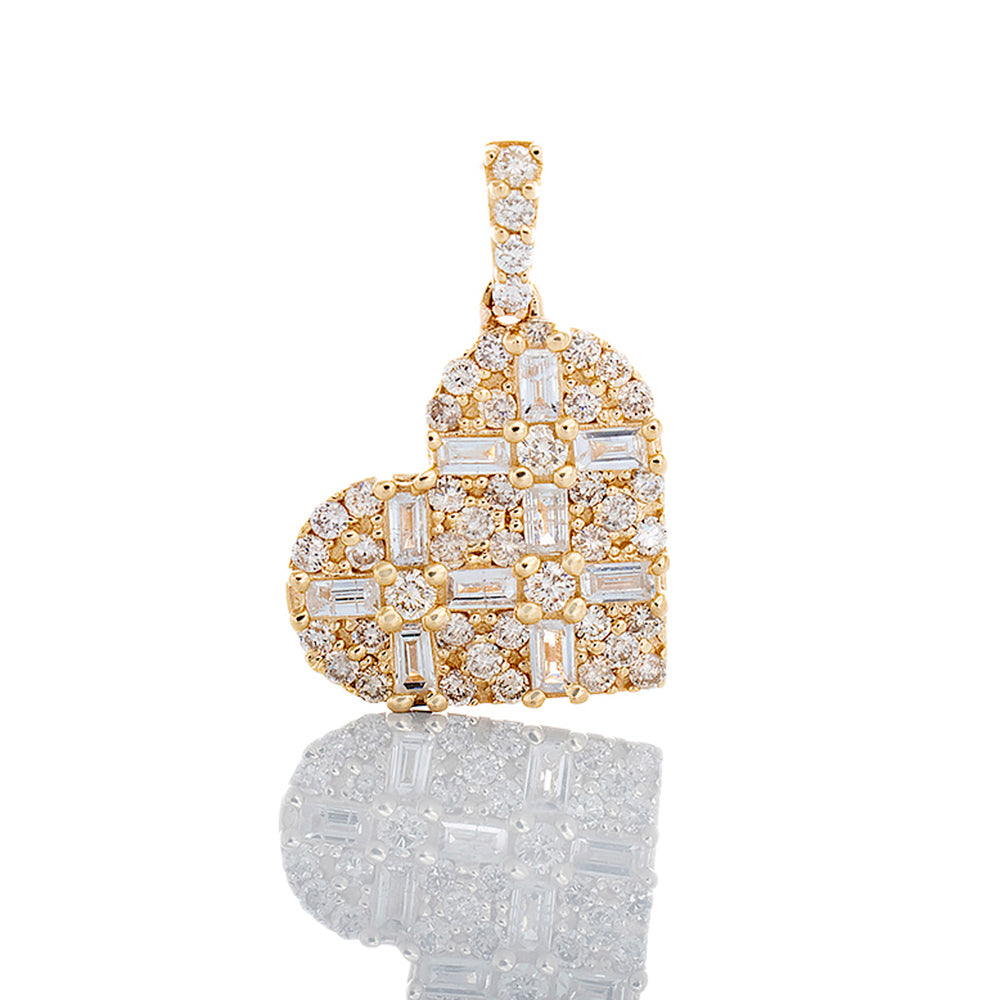 0.51ctw Diamond Heart with Baguette Star Accents 10k Gold