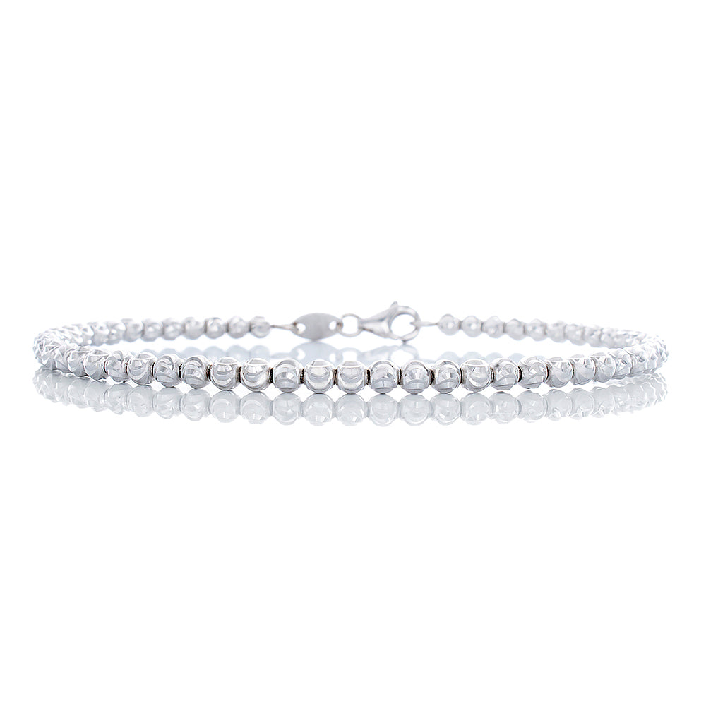 3mm Diamond Cut Moon Ball Bangle