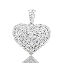 Load image into Gallery viewer, 1.00ctw Diamond Pave Puff Heart 10k White Gold
