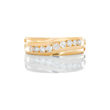 Load image into Gallery viewer, 0.50ctw Nine Diamond Channel Set Slightly Wave Band 14k Gold

