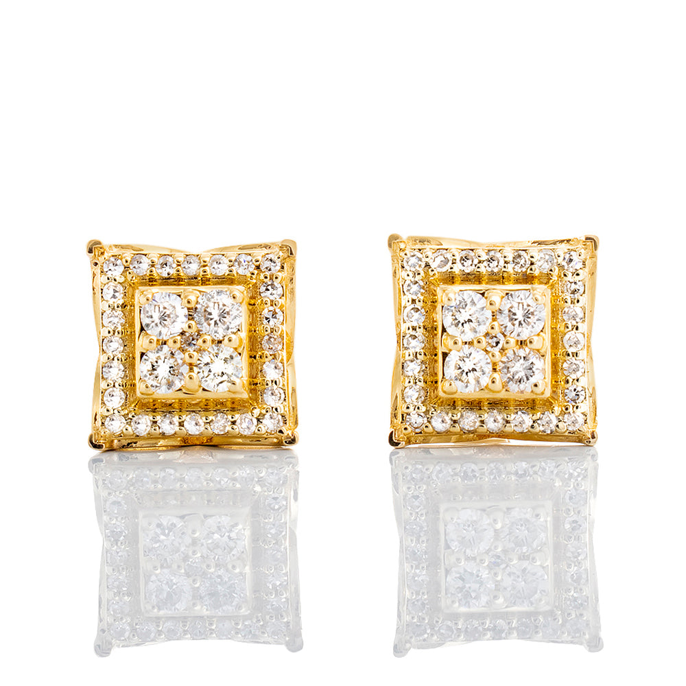 0.33ctw Square Diamond Studs