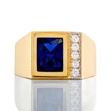 Load image into Gallery viewer, Syn. Blue Sapphire Square Ring
