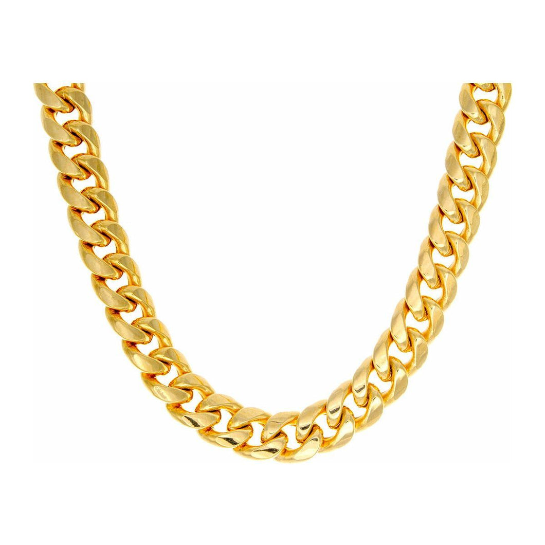 7.65mm Hollow Miami Cuban Link Chain 10k Gold