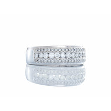 Load image into Gallery viewer, 0.70ctw Round Diamond Channel Set Center with Prong Set Diamond Edge Band 10k White Gold
