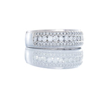 Load image into Gallery viewer, 1.00ctw Diamond Channel Set Center with Prong Set Diamond Sides
