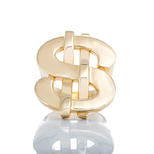 Load image into Gallery viewer, Large Solid Money Sign Ring 14k Gold
