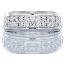 Load image into Gallery viewer, 1.16ctw Two Row Diamond Pave Center High Polished Grooved Sides
