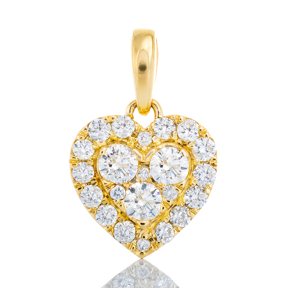 0.50ctw Diamond Heart with Halo 14k Gold