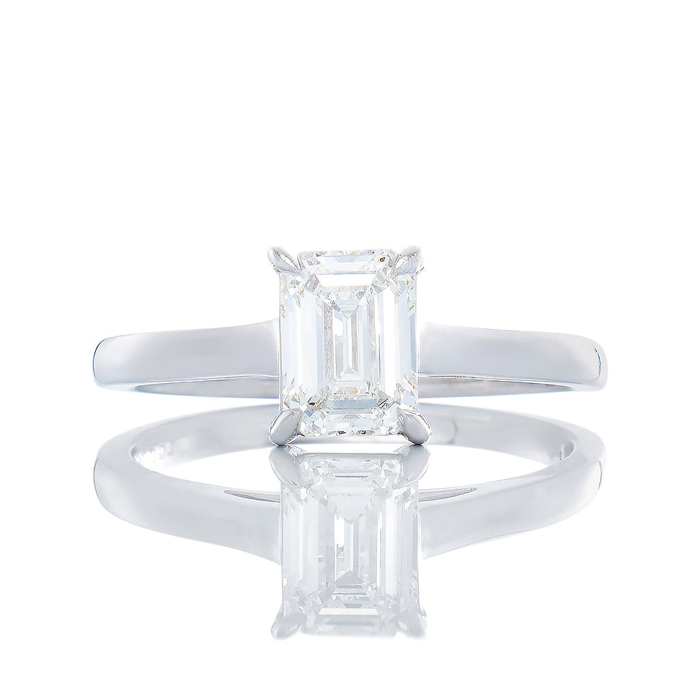 1.14ct Emerald Cut Lab Created Diamond Engagement Ring
