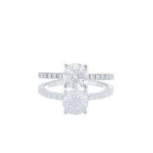 Load image into Gallery viewer, 1.30ctw Round Diamond Solitaire Pave Set Shoulders 18k White Gold
