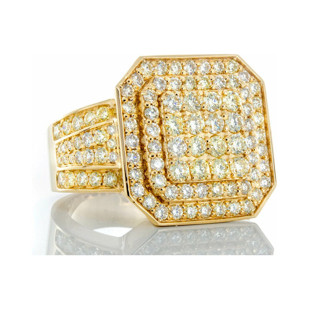 3.00ctw Three Tiered Soft Square Forefront with Four Row Diamond Shoulders 10k Gold