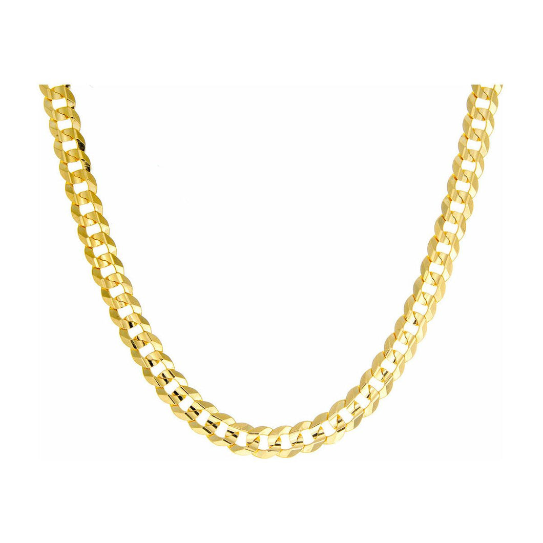 6.75mm Solid Beveled Edge Curb Link Chain 10k Gold
