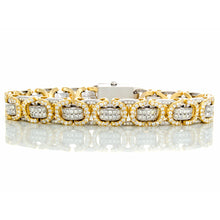 Load image into Gallery viewer, 5.75ctw Diamond Byzantine Link 10k Yellow &amp; White Gold

